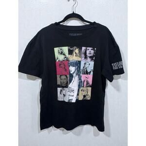 Taylor Swift The Eras Tour T Shirt Size -  Large Tour Dates Merch Black